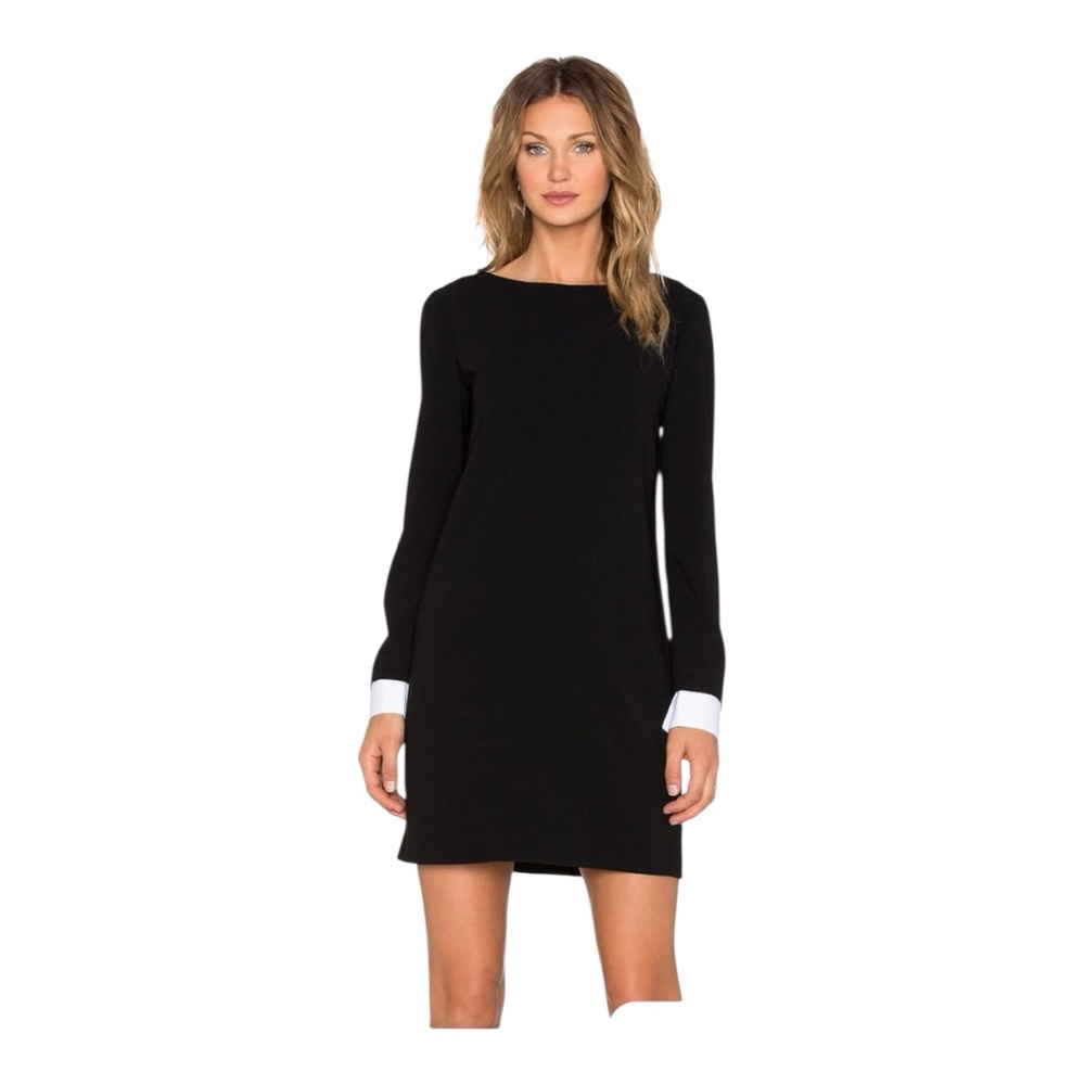 Theory Amszia Black Dress with white cuffs Size 10